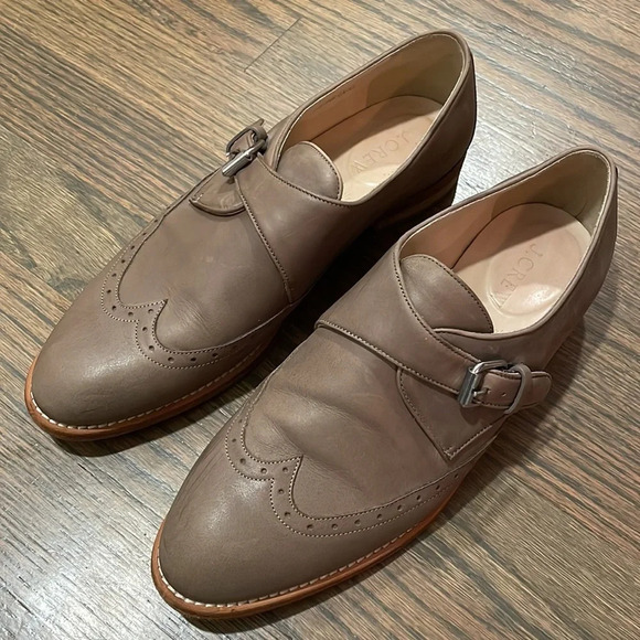 J.Crew Collection Perforated Monk Strap Loafers in Wet Cobblestone size 7.5 - Picture 3 of 12